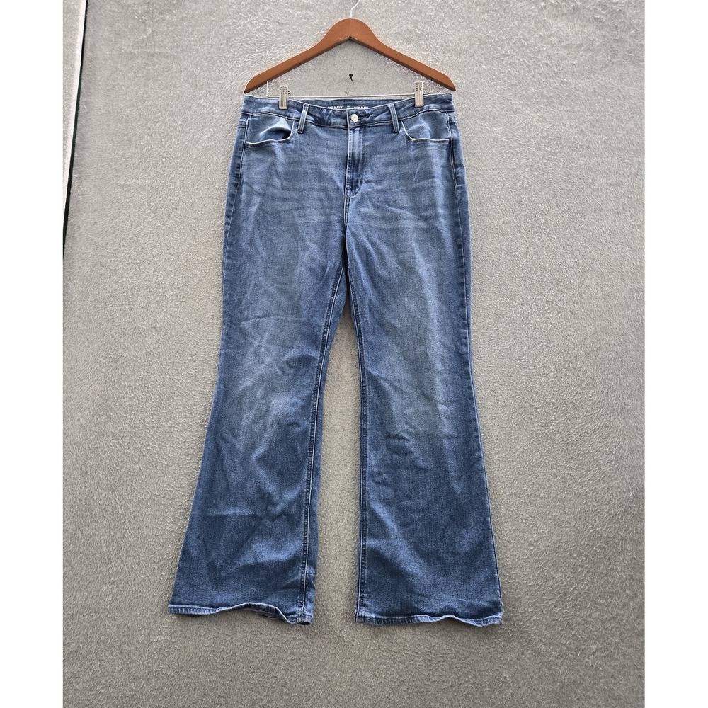 Old Navy Women Jeans 14 Blue Denim WOW Flare High-Rise 29" Inseam High Rise